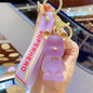 Crystal Bear Silicone Bead Keychain with Bow Tie Charm 9