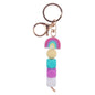 Rainbow Silicone Bead Keychain Geometric Charm 14cm 8
