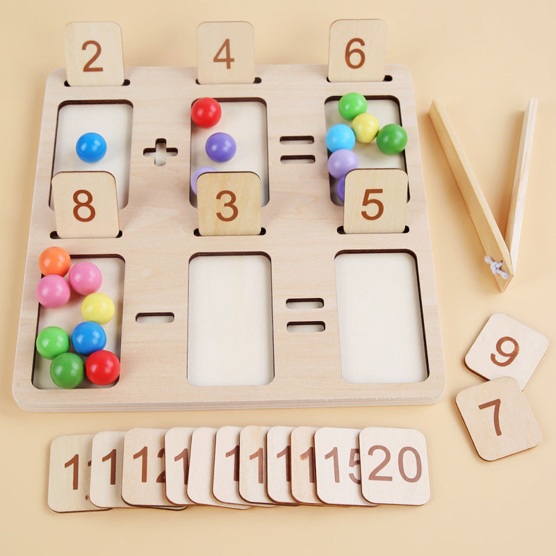 Wooden Montessori Toys Math Learning Board Educational Toy 4