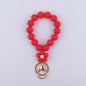 Flower Silicone Bead Wristlet Keychain with Daisy Charm 13
