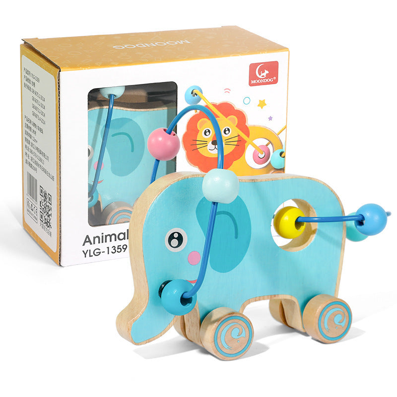 Wooden Elephant Bead Maze Montessori Toy for Toddlers