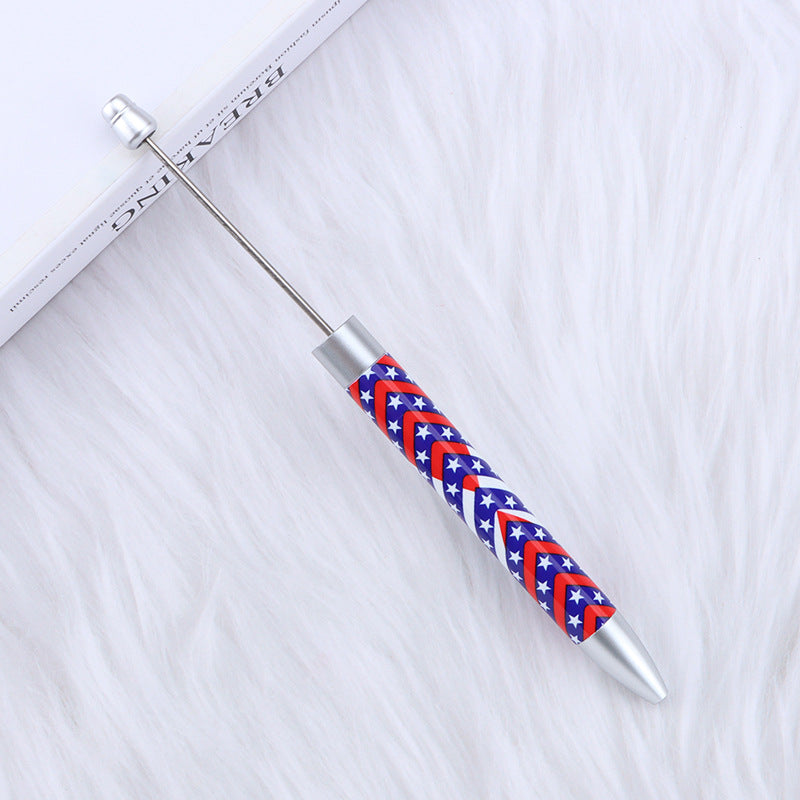 Long Printed Flag Sunflower Pattern Beadable Ballpoint Pens DIY Craft 8