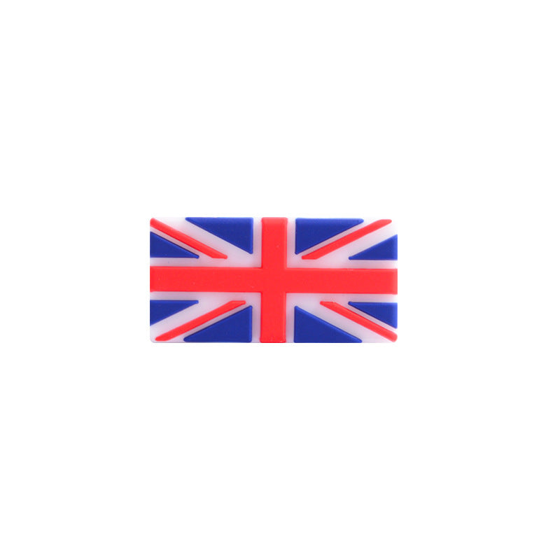 20pcs Silicone Focal Beads Flag Rectangular Shape 18