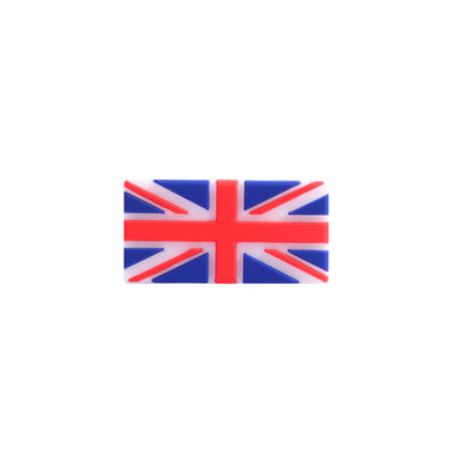 20pcs Silicone Focal Beads Flag Rectangular Shape 18