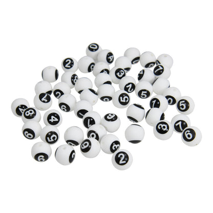 50pcs 15mm Silicone Number Beads Printed Design 2