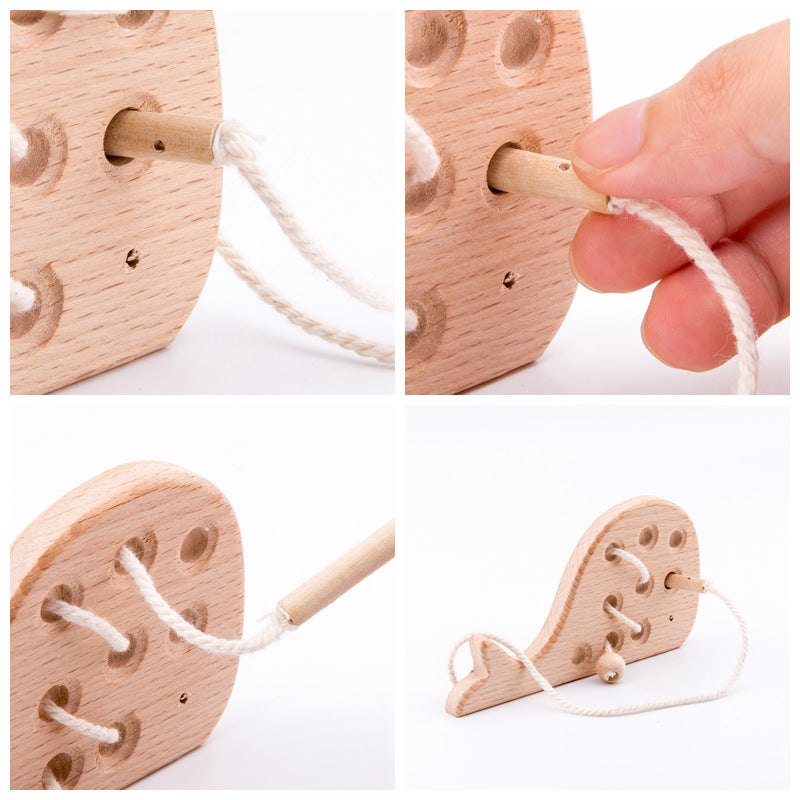 Wooden Threading Animal Toys Montessori Fine Motor Skills 8