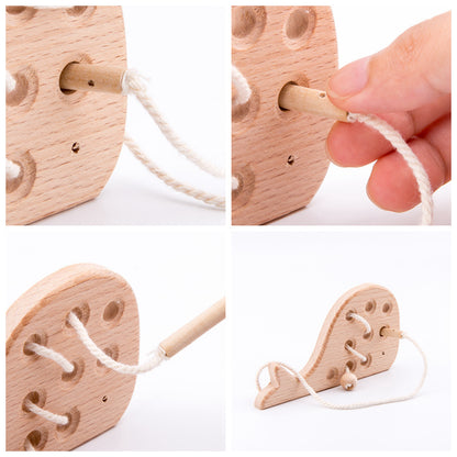 Wooden Threading Animal Toys Montessori Fine Motor Skills 8