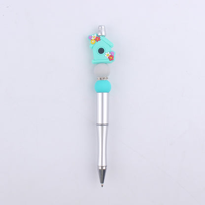 Flower Vase Room Silicone Beaded Pens Colorful Handmade Office Pen 15