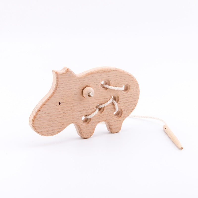 Wooden Threading Animal Toys Montessori Fine Motor Skills 3