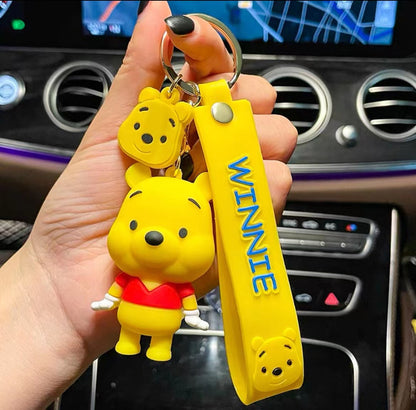 Cartoon Character Silicone Bead Keychain Cute Charm 4