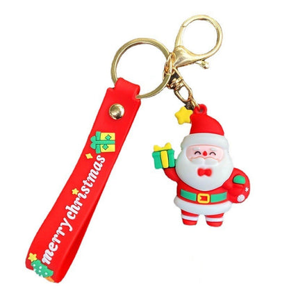Cartoon Snowman PVC Keychain Christmas Holiday Charm 6