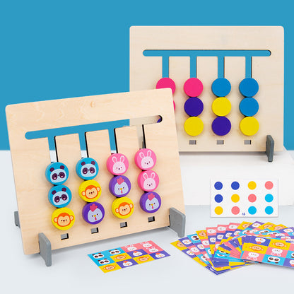 Wooden Montessori Toys Double-Sided Fruit Animal Matching Board 4