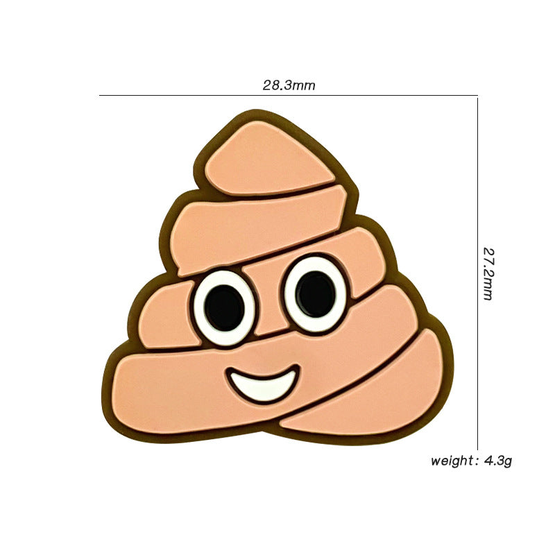 20Pcs Silicone Focal Beads Cartoon Poop Smiling Face 2