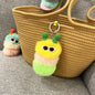 Caterpillar Pom Pom Plush Keychain Cute Furry Charm Accessory 12