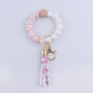 Football Tassel Silicone Bead Wristlet Keychain 9