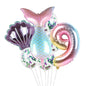 Mermaid Tail Foil Balloon Set Birthday Party Decoration 7Pcs 11