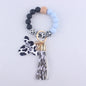 Western Cow Silicone Bead Wristlet Keychain with Mama Charm 14
