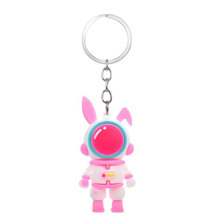 Rabbit Astronaut Silicone Bead Keychain Space Rabbit Charm 5