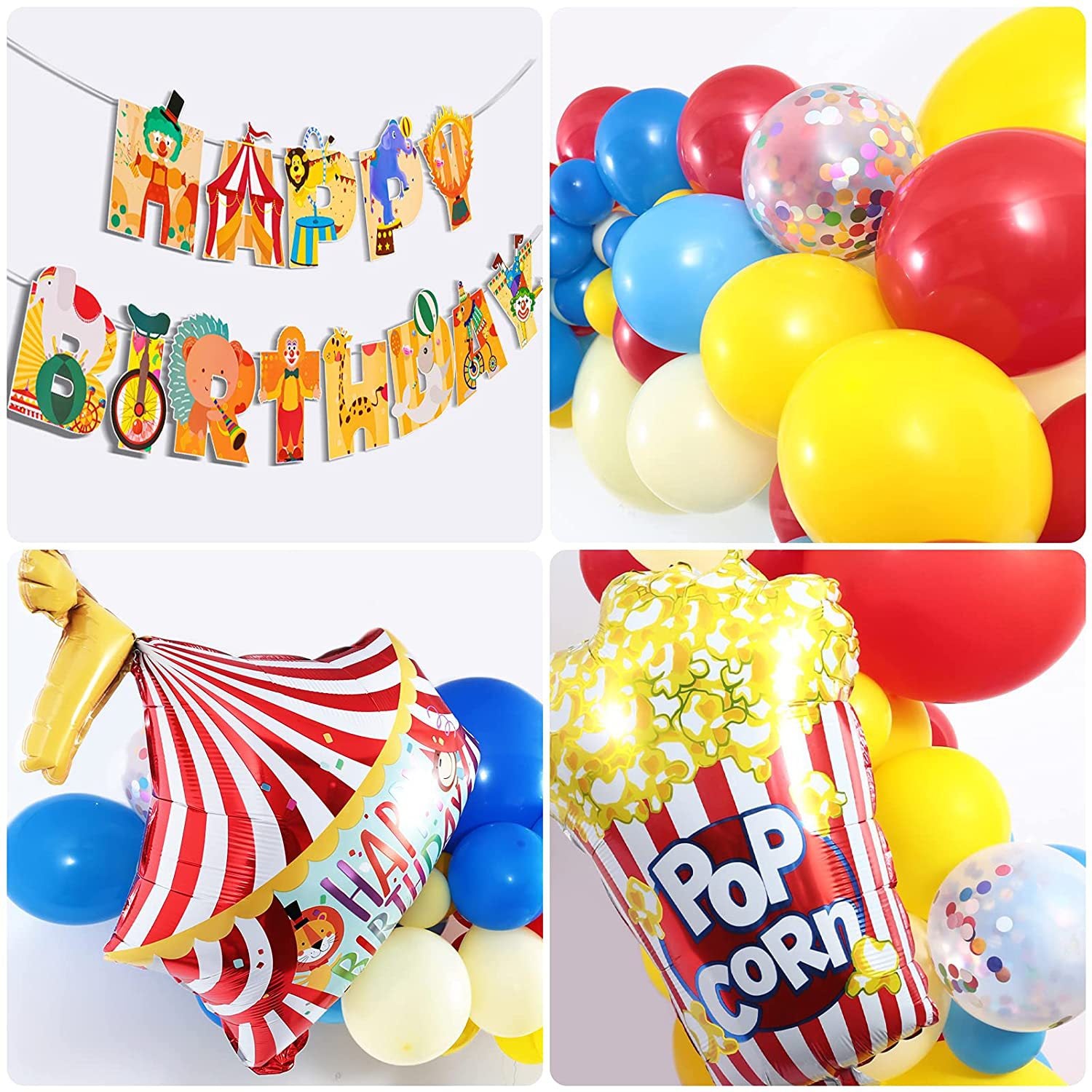 Circus Theme Foil Balloon Set Children Birthday Party Decoration 4