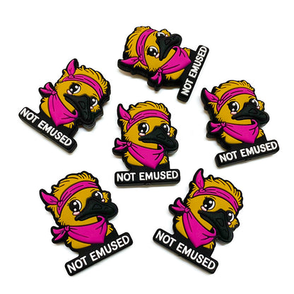 20Pcs Silicone Focal Beads Clown Duck Animal with Pink Bandana 3