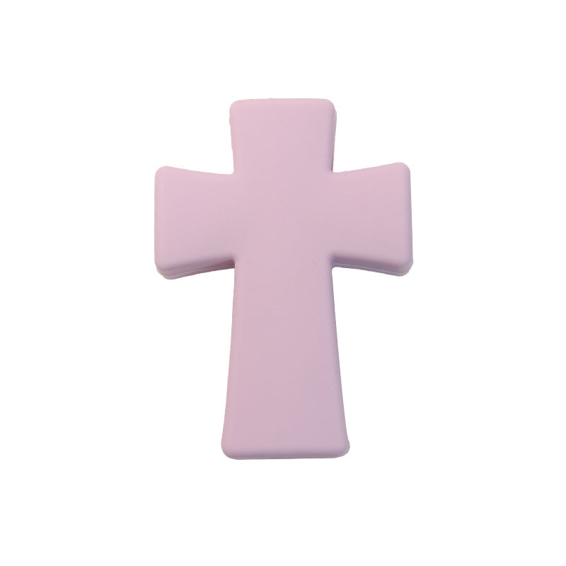 20pcs Silicone Focal Beads Printed Cross With Varied Color Patterns 21
