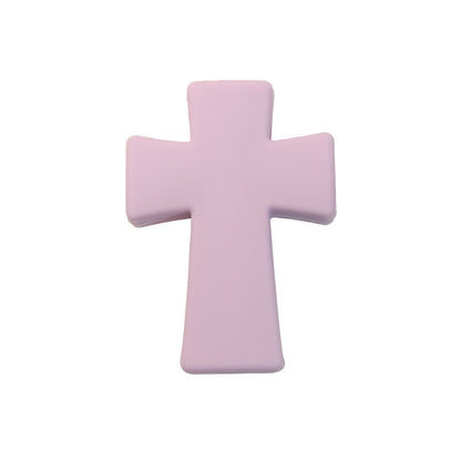 20pcs Silicone Focal Beads Printed Cross With Varied Color Patterns 21