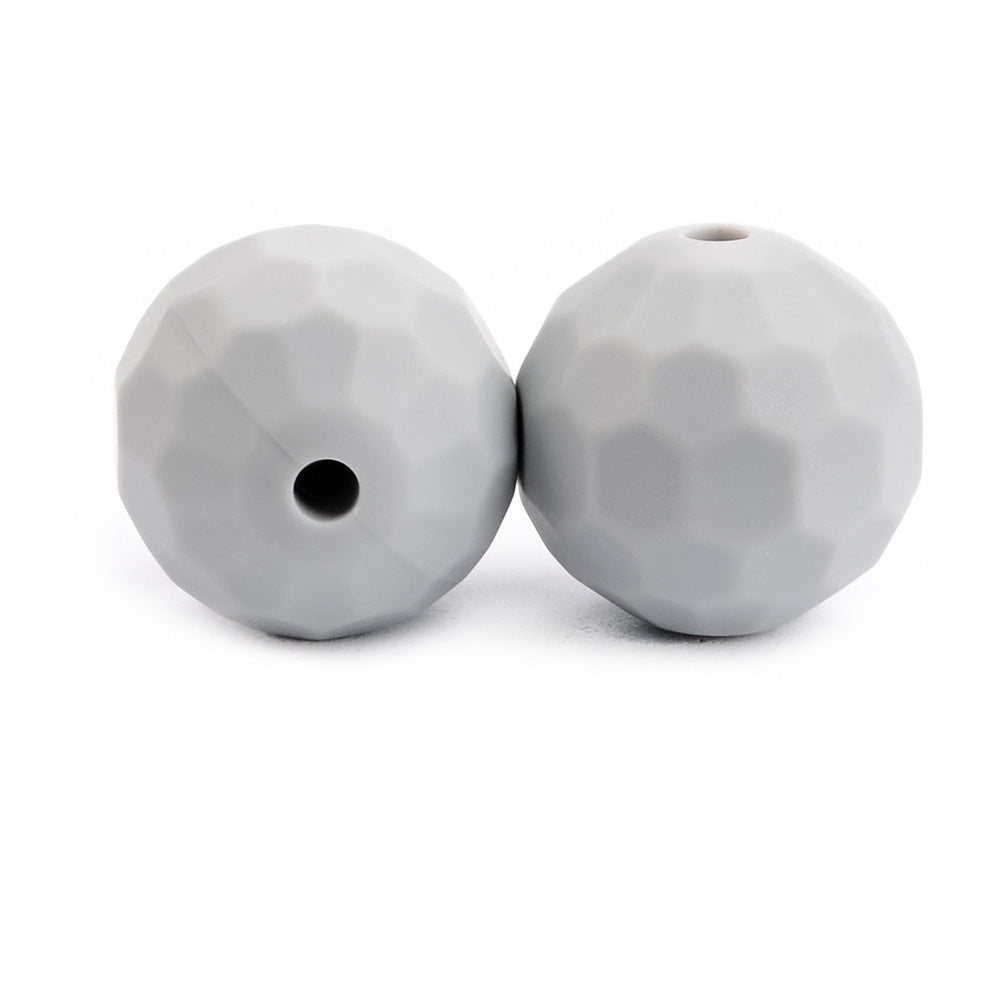 20pcs 12mm 15mm Macaron Polyhedron Silicone Beads Single Color 6