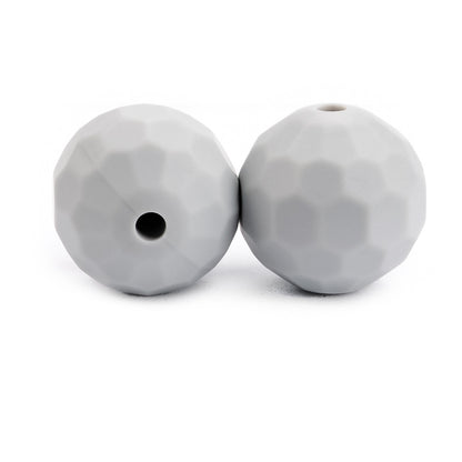 20pcs 12mm 15mm Macaron Polyhedron Silicone Beads Single Color 6