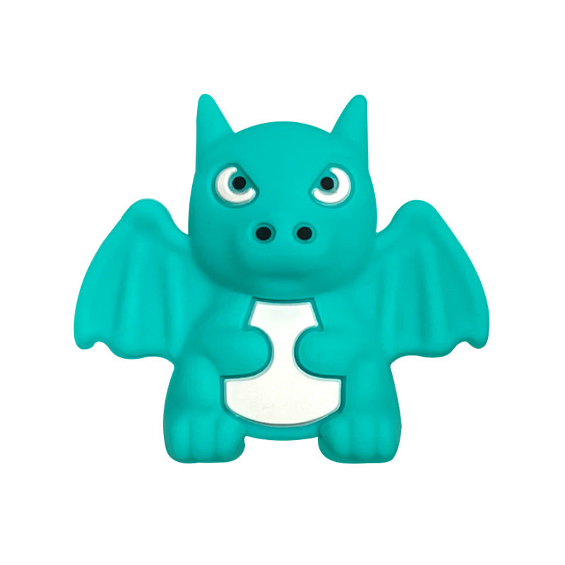 20Pcs Silicone 3D Focal Beads Small Dragon Animal Front Facing 6