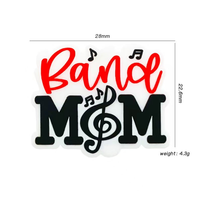 20pcs Silicone Focal Beads Music Mom Treble Clef Design