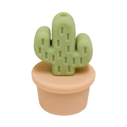 20Pcs Silicone 3D Focal Beads Flowerpot Cactus Fleshy with Colorful Pots 17