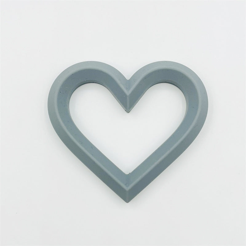 3Pcs 80mm Heart Silicone Beads Solid Color 9