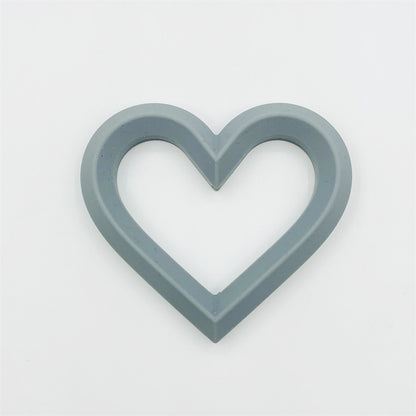 3Pcs 80mm Heart Silicone Beads Solid Color 9