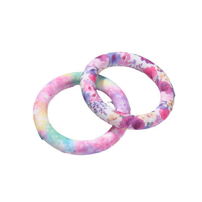 65mm Printed Silicone Beads Rings Multi Color Design 5