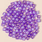 100pcs 6mm Square Acrylic Letters Beads Colorful DIY Accessories 18