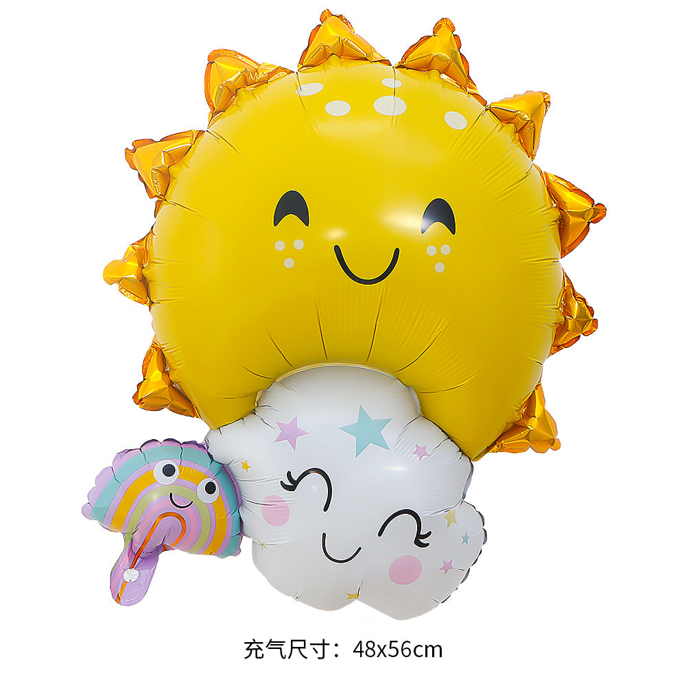 Cloud Sunflower Rainbow Smiling Face Foil Balloons Party Decoration 50pcs 8