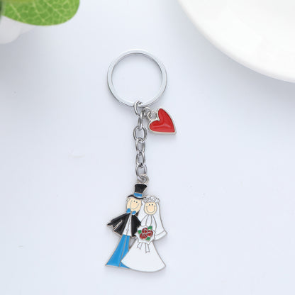Love Couple Alloy Keychain Metal Romantic Charm 8