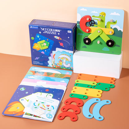 Wooden Shape Column Montessori Toys Educational Toy for Kids