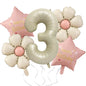 Milk White Bow Ties Bear Retro Daisy Foil Balloon Set 7