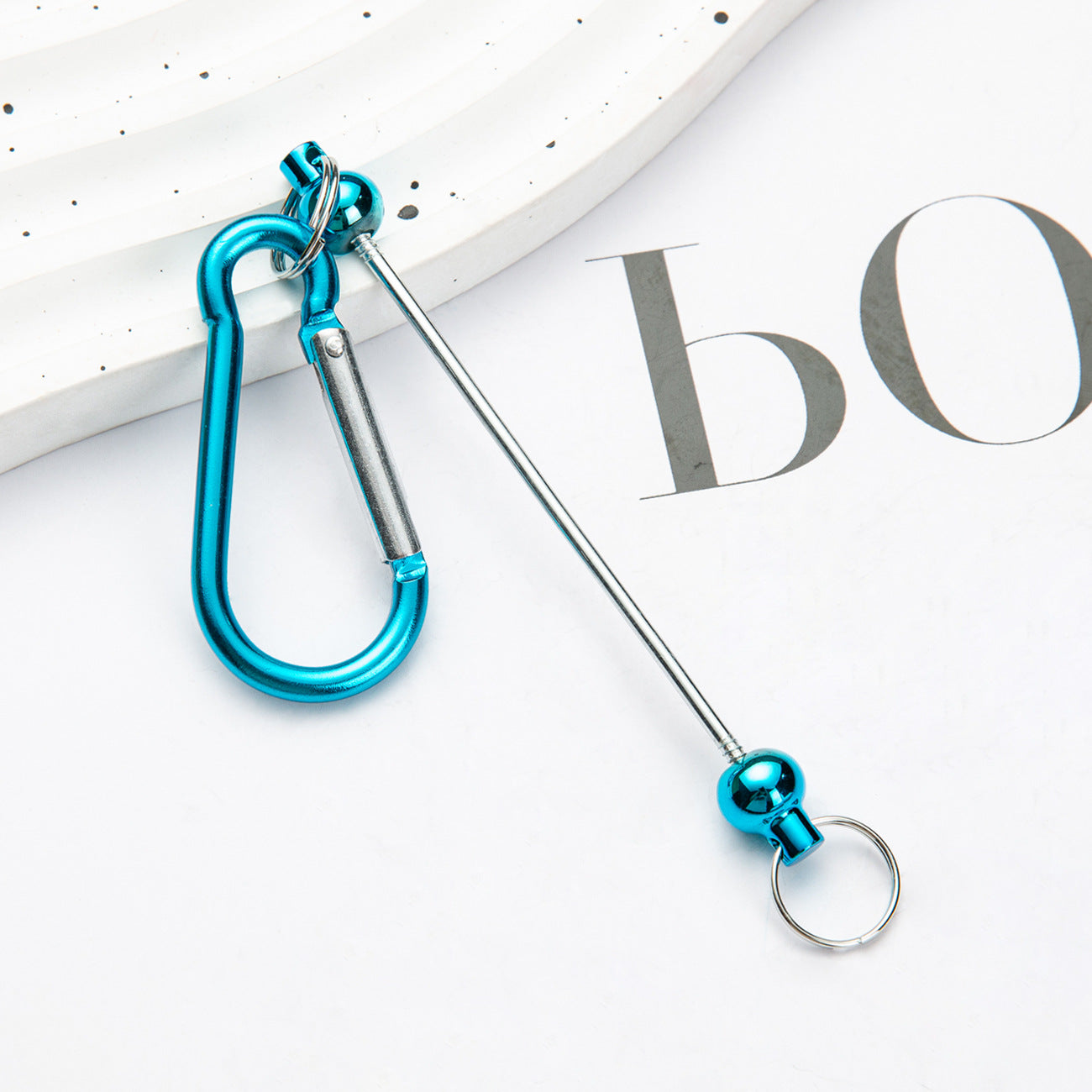 Beadable Carabiner Keychain Metal DIY Craft Supplies 5.4g 16