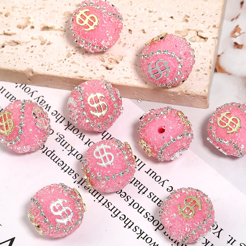 5pcs 19mm Dollar Bill Rhinestone Beads DIY Jewelry Making 7