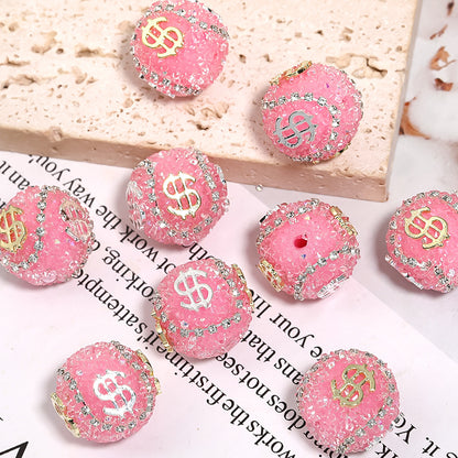 5pcs 19mm Dollar Bill Rhinestone Beads DIY Jewelry Making 7