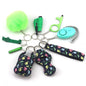 Outdoor Self Defense Alarm Whistle Pompom Keychain 10 Pack 7