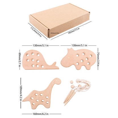 Wooden Threading Animal Toys Montessori Fine Motor Skills 9