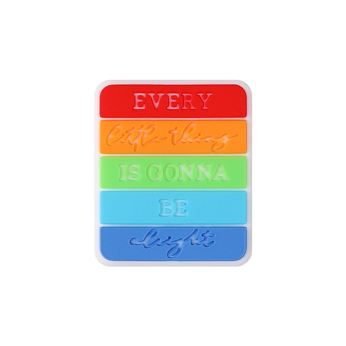 Silicone Focal Beads Inspirational Alphabet Heart Rainbow Design 7