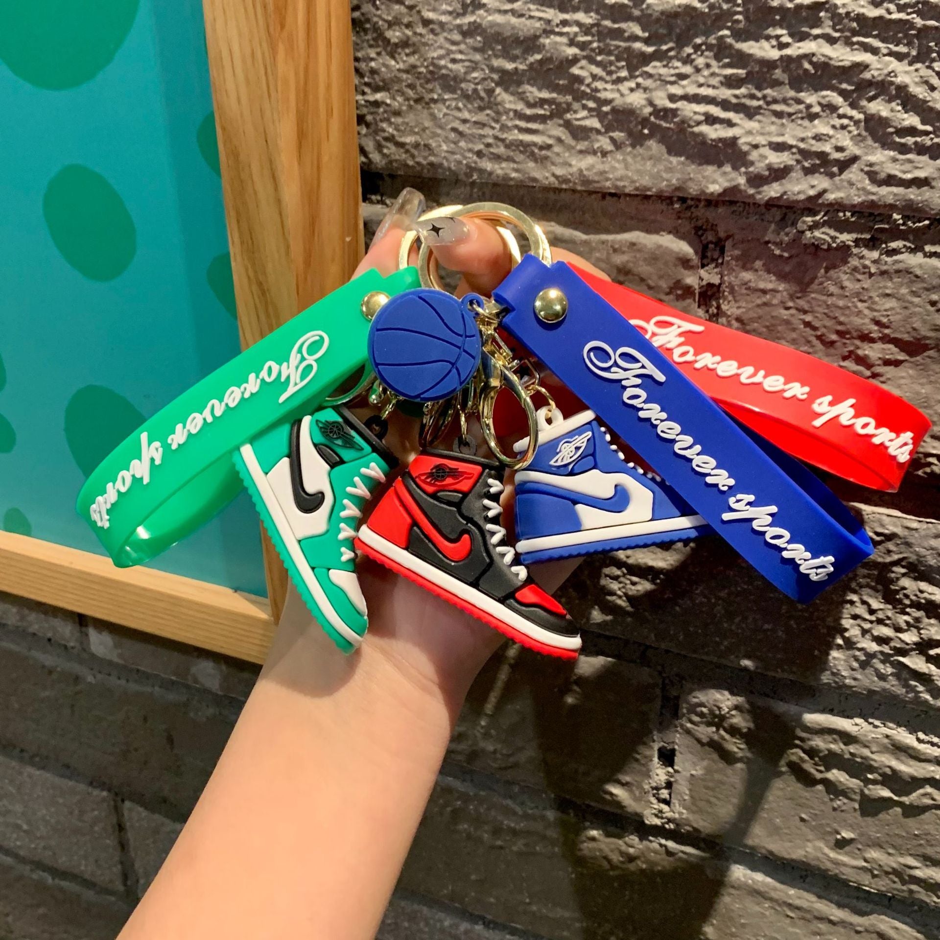 Aj Sneaker Silicone Keychain with Wrist Strap for Bag Charm