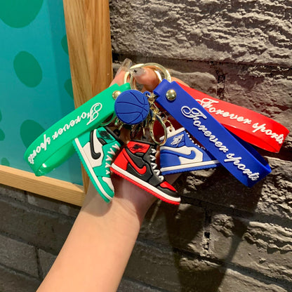 Aj Sneaker Silicone Keychain with Wrist Strap for Bag Charm