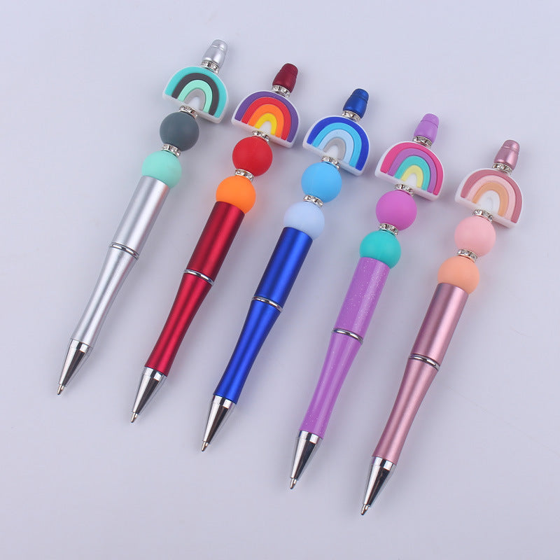 Rainbow Silicone Beaded Pens Ballpoint Pen Office School Supplies