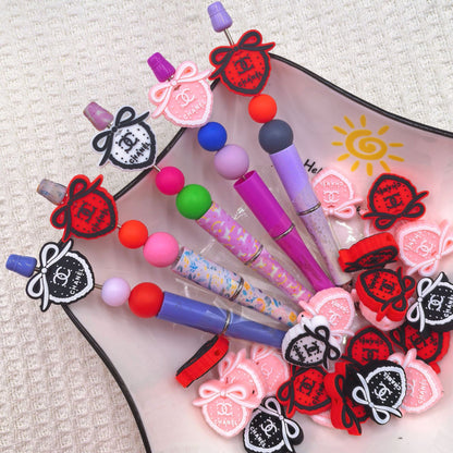20Pcs Silicone Focal Beads Love Bow Hairpin Design 3