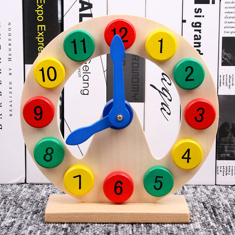 Wooden Montessori Toys Teaching Clock Educational Toy 2
